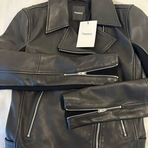 Theory Black Leather Jacket